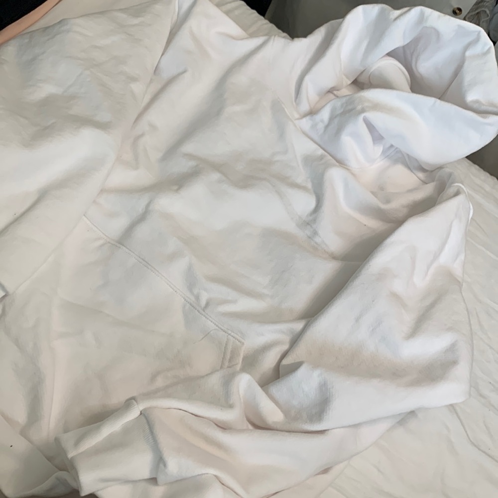 American apparel long sleeve sweater hoodie white